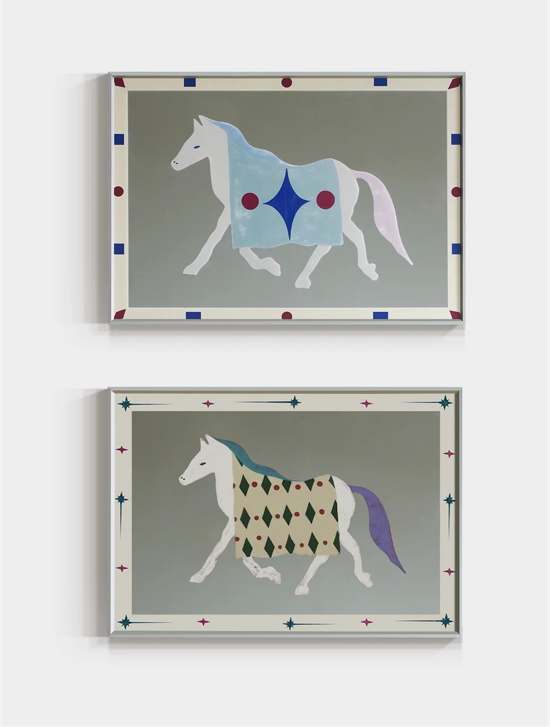 Bauhaus Pony Medievalniche Style Real Mirror Decorative Painting Guest Dining Room Bedroom Modern Casual Hanging Painting