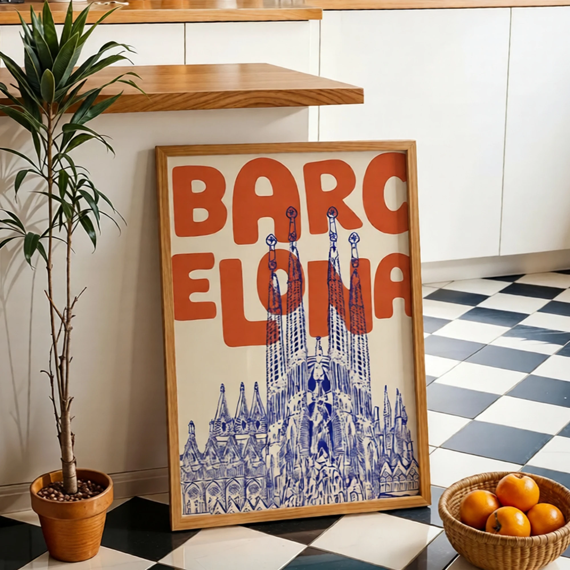 Pôster de Viagem de Barcelona, Espanha, Arte de Parede, Impressão em Tela, Pintura, Quadro para Sala de Estar, Quarto, Sala de Jantar, Decoração de Casa