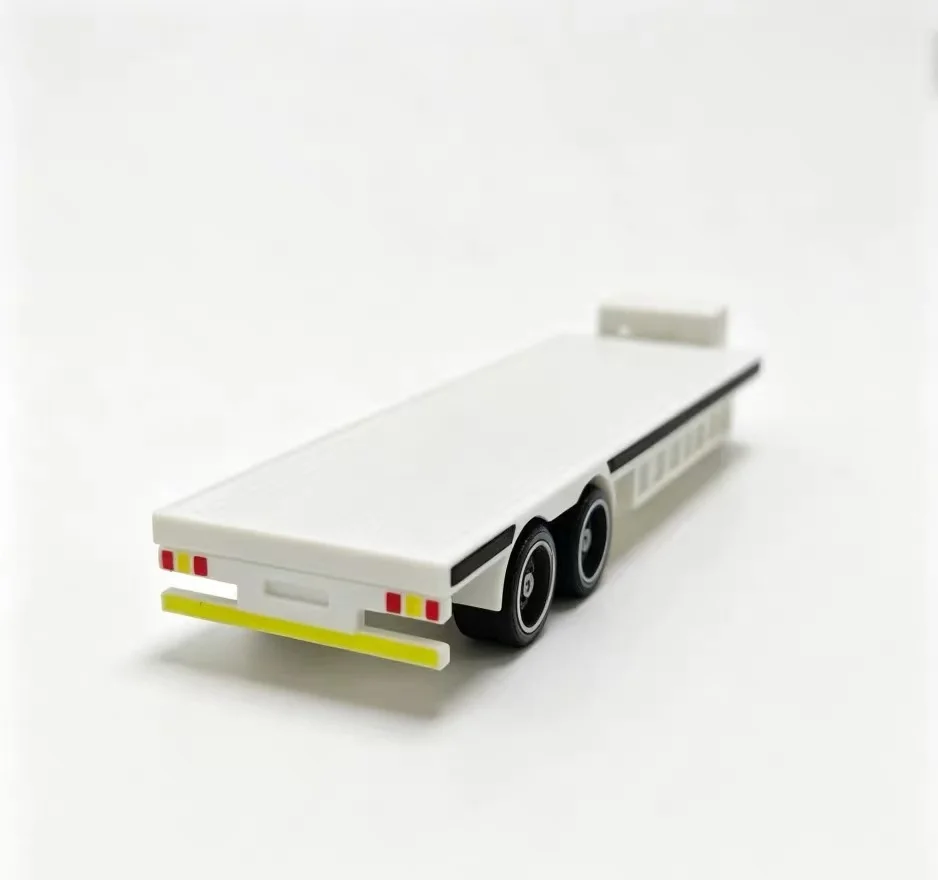 1/64 Scale Flatbed Trailer for Wen NanFeng Scania RC Truck Container Truck Trailer Parts Modification Accessories 3D Printed - view 3