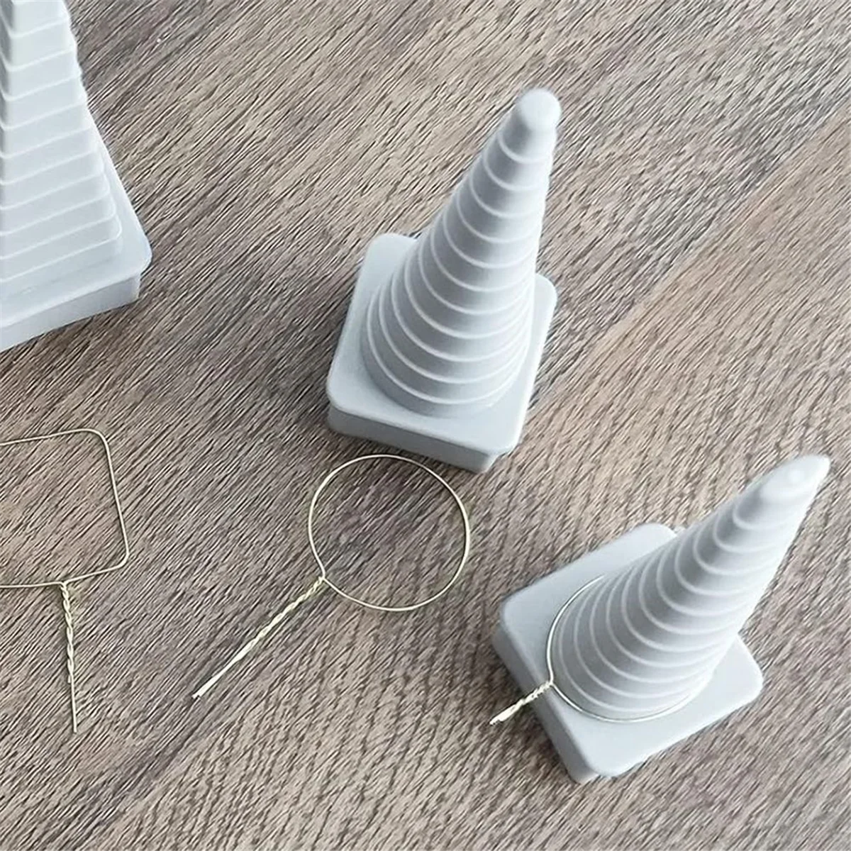 Juego de herramientas para envolver cables de mandril de 4 piezas, incluye mango Triangular, redondo, ovalado, cuadrado y de plástico para bobinado de metal