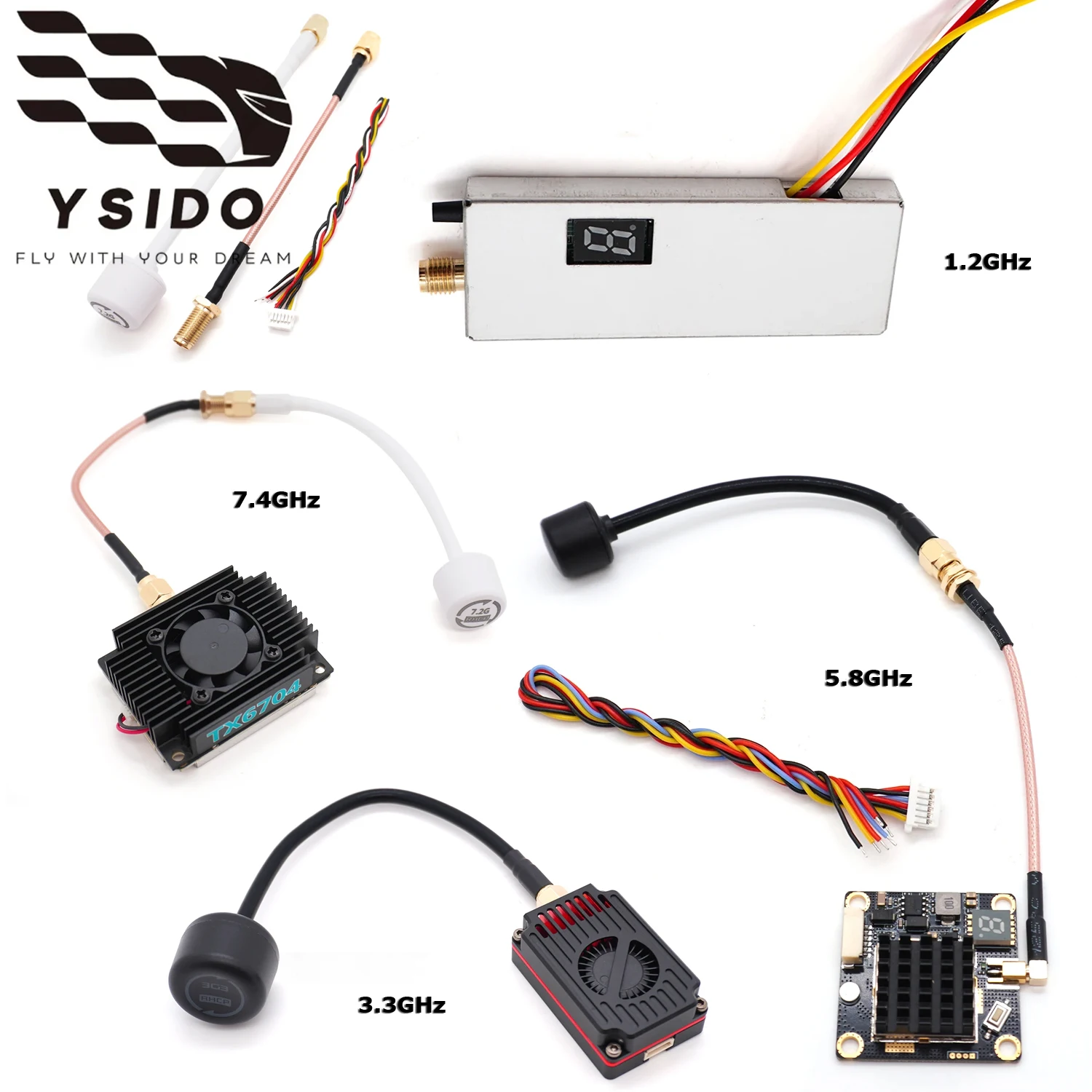 

YSIDO FPV 1.6W/2W/4W VTX передатчик TX334 TX5820 TX6704 с антенной для FPV дронов дальнего радиуса действия, аксессуары для радиоуправляемых моделей