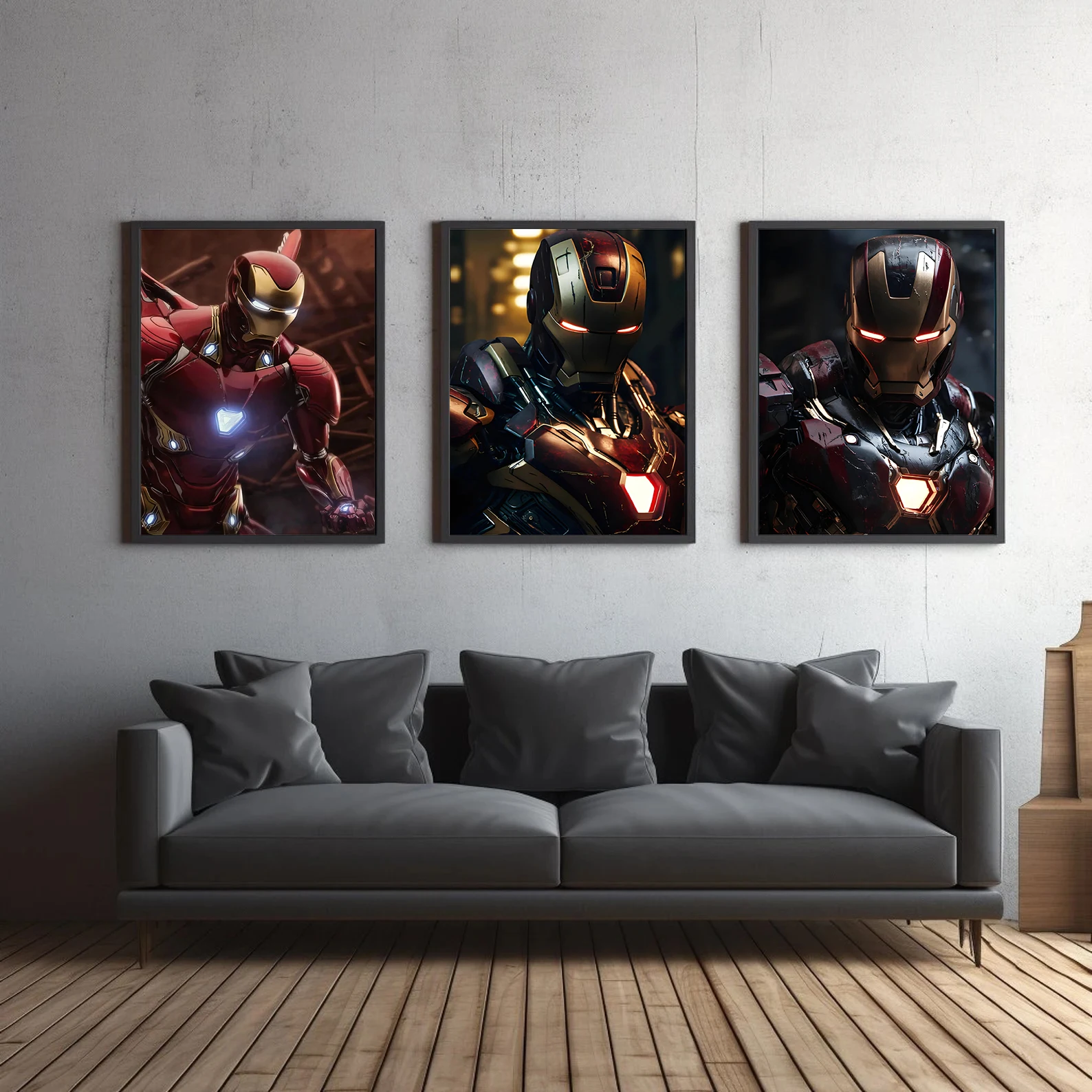 Avengers Self-adhesive Poster Mavel Movie Painting Wallpaper Figures Iron Man Wall Art Bedroom Decorative Posters For Home Decor