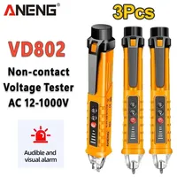 ANENG VD802 NCV Sensitivity Pen 3Pcs Portable Non-Contact AC Detector Tester Style Electric Indicator LED Voltage Meter 12-1000v