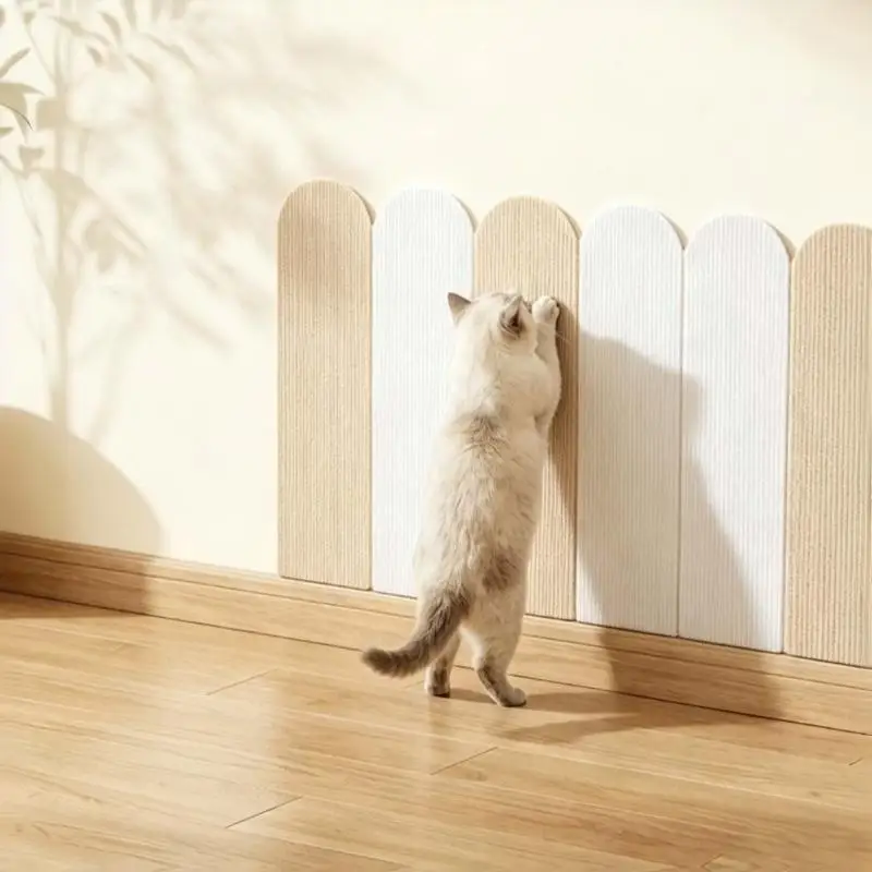 4Pcs Self Adhesive Cat Scratcher Mat Trimmable Wear Resistant Sofa Protector for Indoor Cat Furniture Guard