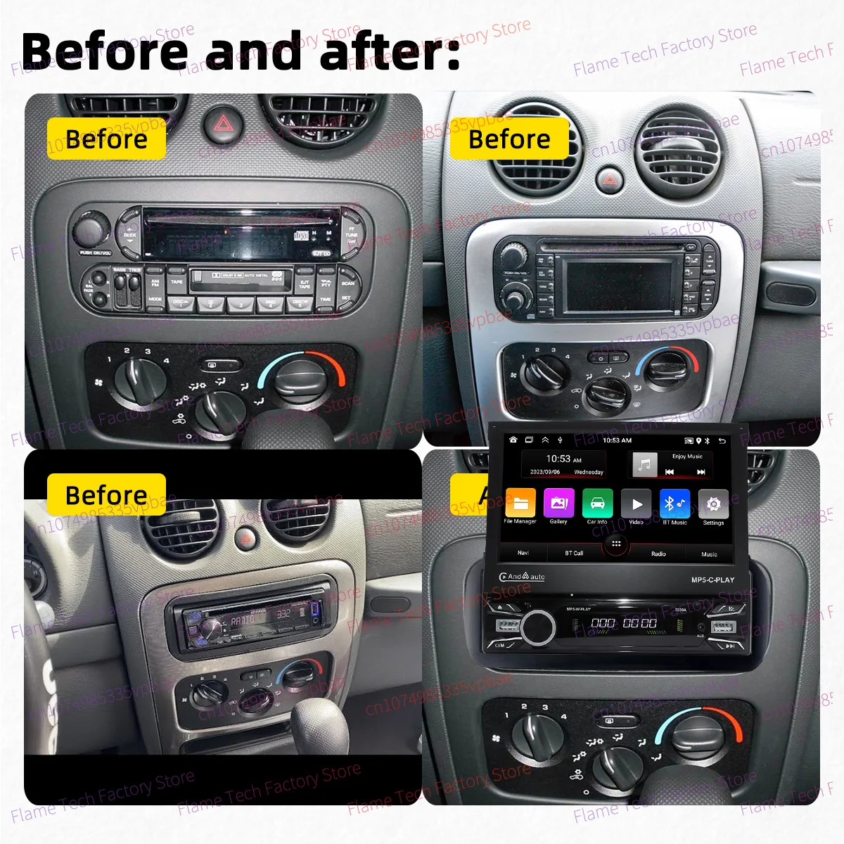 Android Radio 1Din Screen Stereo 7