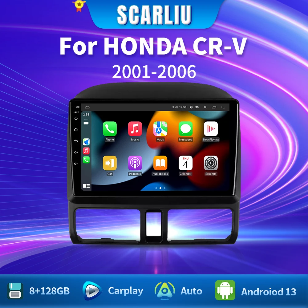 GPS Navi 9-calowy samochodowy odtwarzacz multimedialny z radiem i odtwarzaczem wideo do Hondy CR-V CRV 2 2001-2006 Android OS 4G Bluetooth Carplay Button Lights