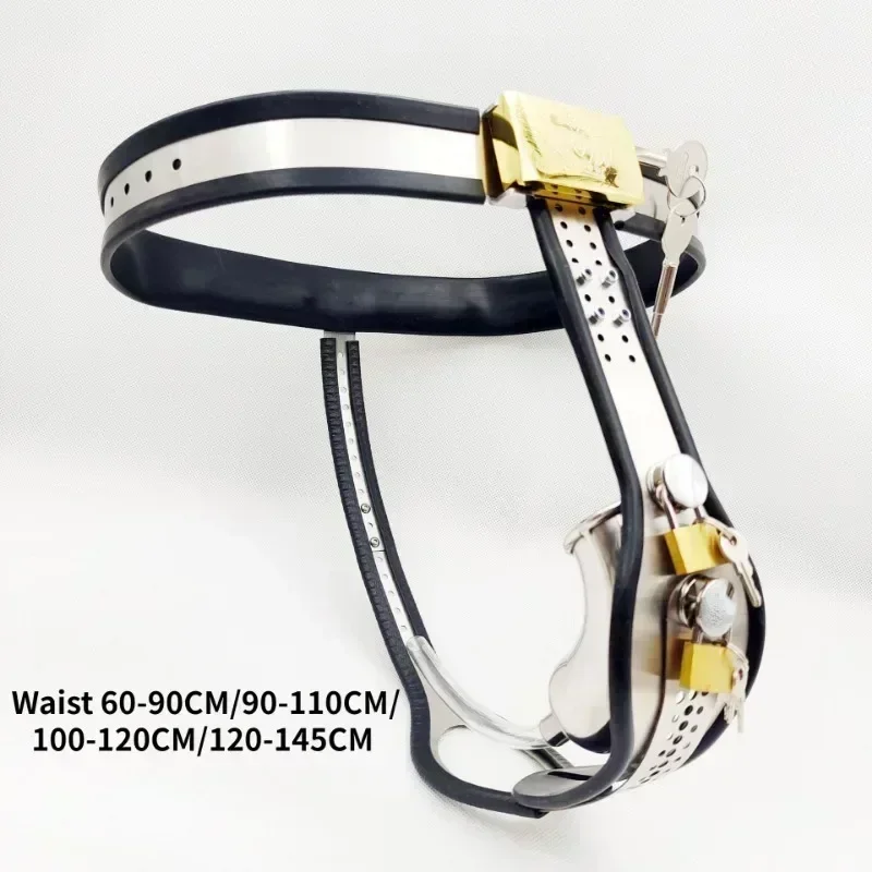 Metal Chastity Pants Male Anti-Cheating Abstinence Belt with Anal Plug Chastity Lock Fetish Sex Toy for Gay Men view 6