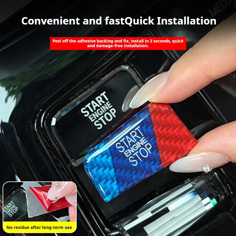 IOSN For BMW 5 7 series X3 G60 G70 G45 2023-2026 Car One-click activation of the decorative sticker ignition device button acces