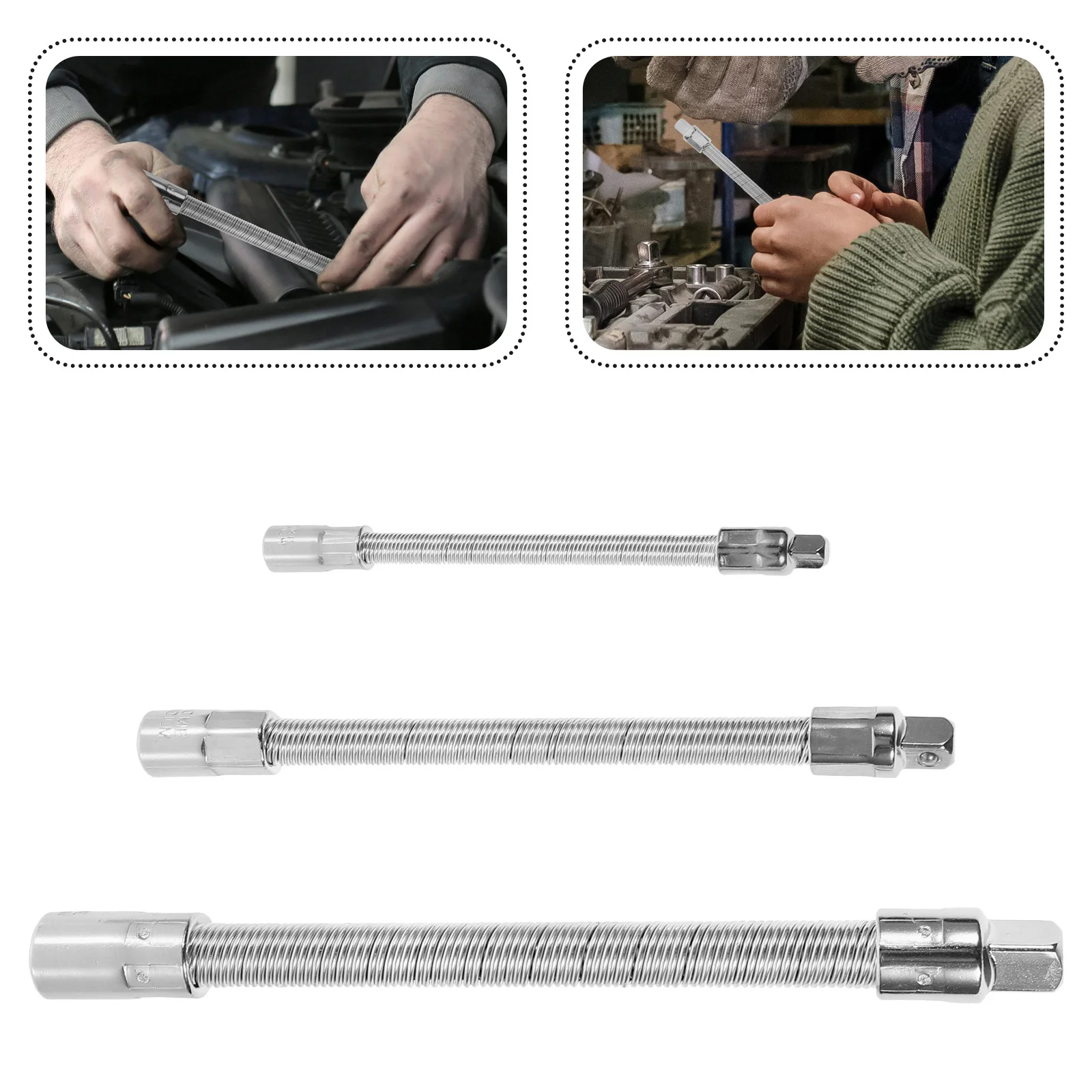 1 مجموعة مرنة المقبس تمديد بار مجموعة 1/4 3/8 1/2 بوصة انحناء رمح لإصلاح السيارات عدد وأدوات أداة اليد الملحقات