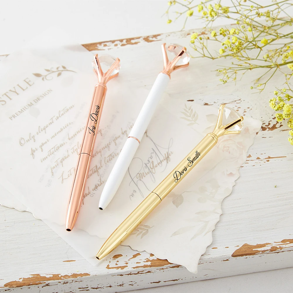 Personalized Bridesmaid Gift Diamond Pen with Engraving Name Party Gift for Her Bridal Shower Favors