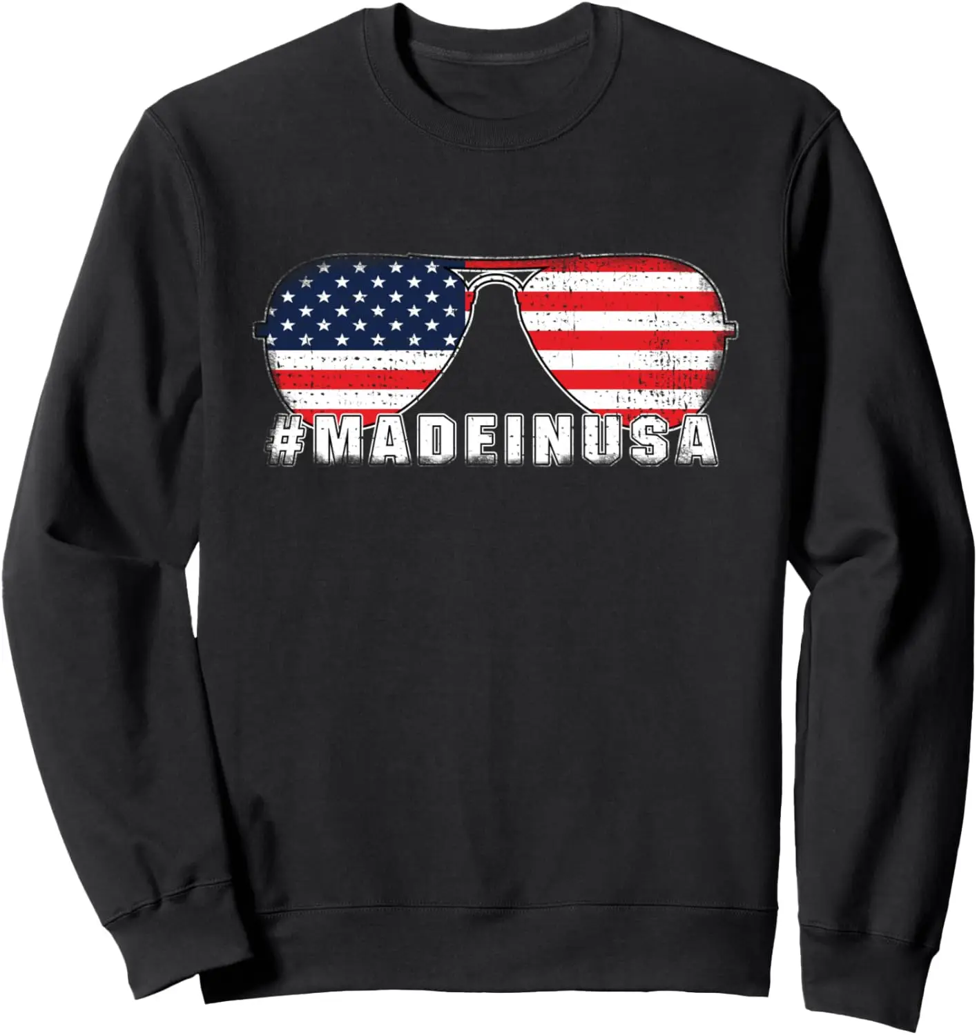 Made in USA American Flag Military Sunglasses 4th of July Sweatshirt