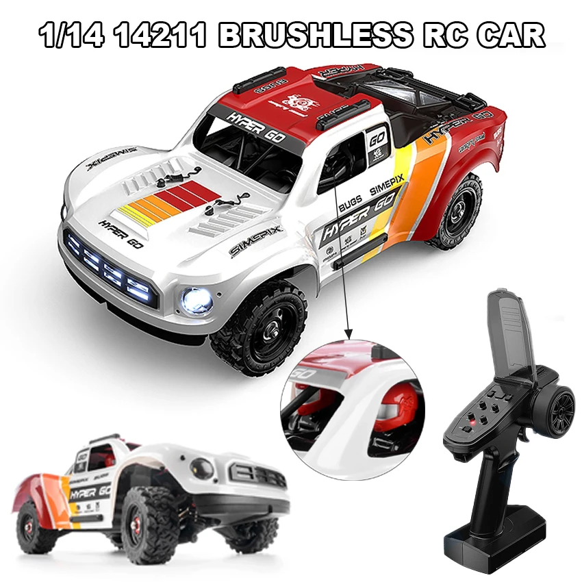 

MJX Hyper Go 14211 RC Car 1/14 4WD Brushless High Speed Off-road 45A ESC Metal Gear Servo Power Desert Short Card Cralwer Model