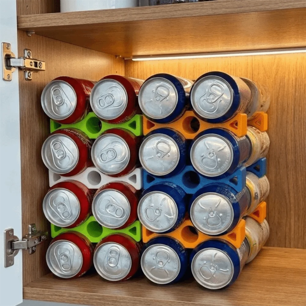 Simple 3D Printed Can Stacker Organizer Plastic Stable Soda Can Stacker Space Saving Soda Can Organizer Fridge