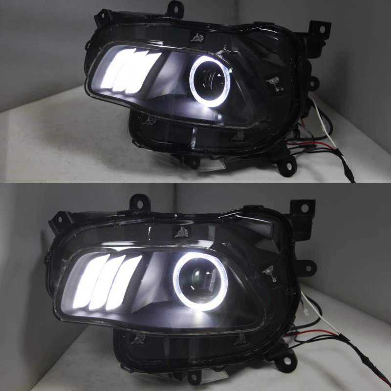 

For Jeep for Cherokee LED Head Light Angel Eyes 2014-2015 Year With DRL Function for Mustang Style LF