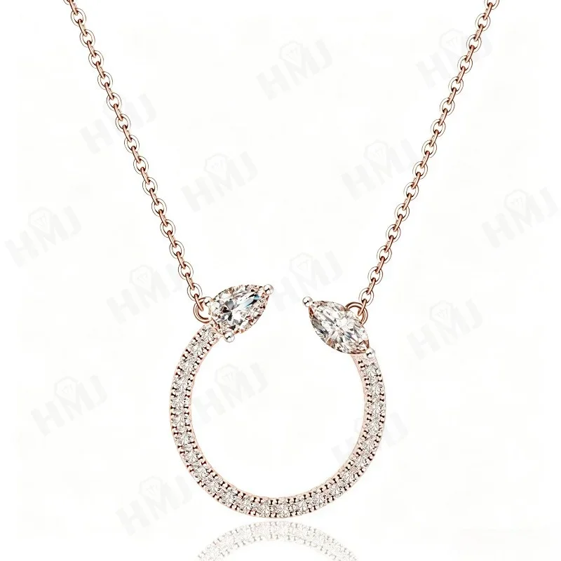 Moissanit-Anhänger-Halskette, Wassertropfenform, Farbe D, VVS1, 925er Sterlingsilber, individuell gestaltbar, einzigartiges Geschenk zum Jahrestag für Damen. – Detail 2