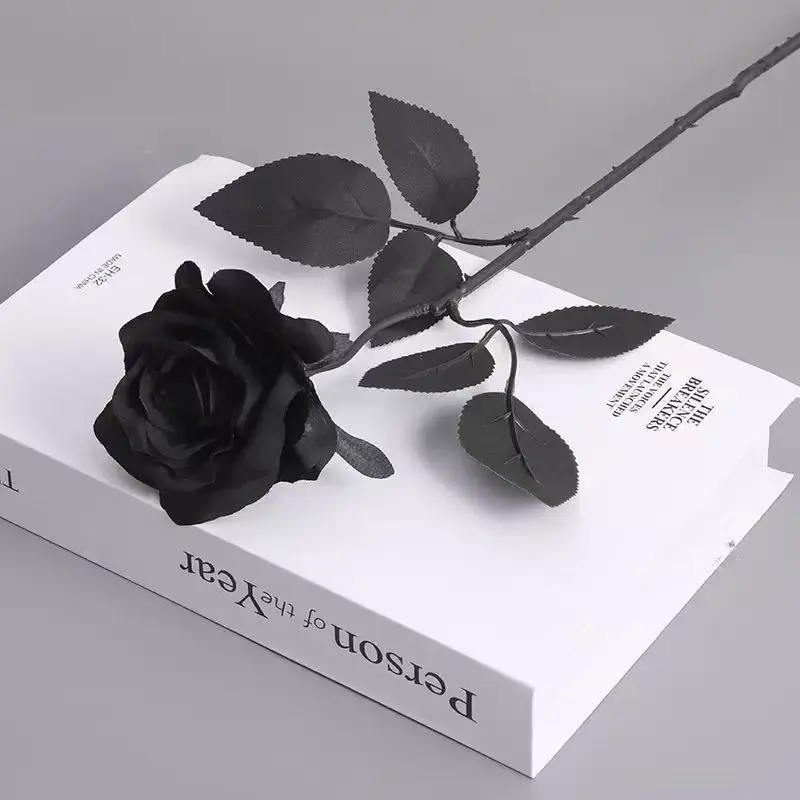 2026 Women Like Black Faux Dark Rose Realistic Photography Decorative Beautiful Dark Photo Prop Fake Flower