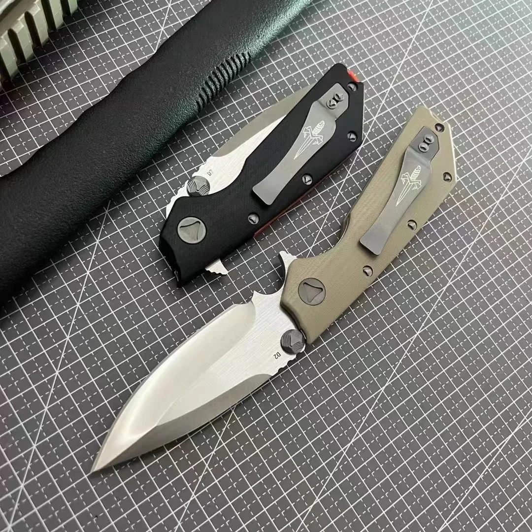 Micro DOC LDT Manual Folding Ball Bearing Knife Satin Plain D2 Blade G10 Handle Tactical Survival Multi EDC Tool Gift Knives