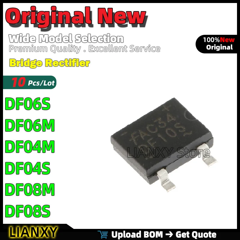 10pcs DIP-4 DF06S DF06M DF04M DF04S DF08M DF08S Bridge Rectifier New Original