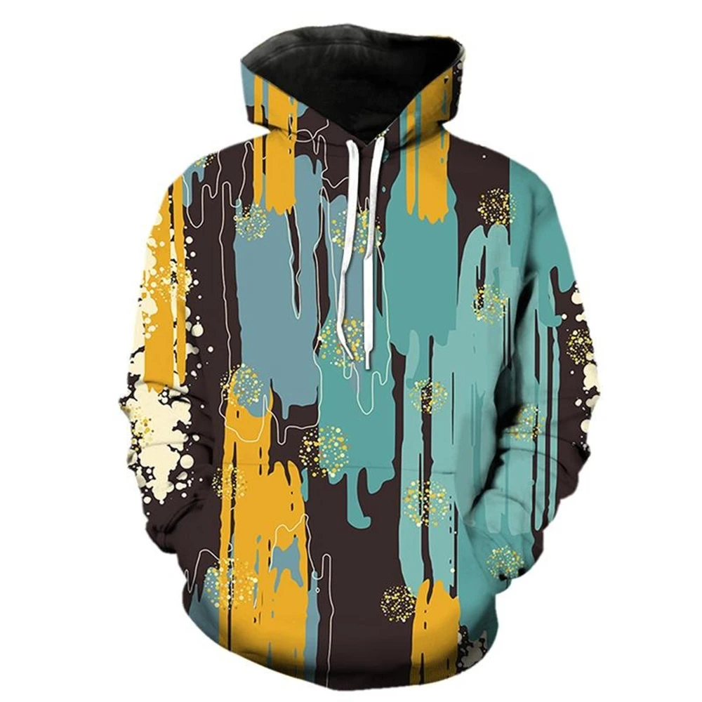 

Paint Brush Pattern 3d Printed Hoodie For Men Personality Street Pullover Sweatshirt Drawstring Autumn Long Sleeves Hooded Coat