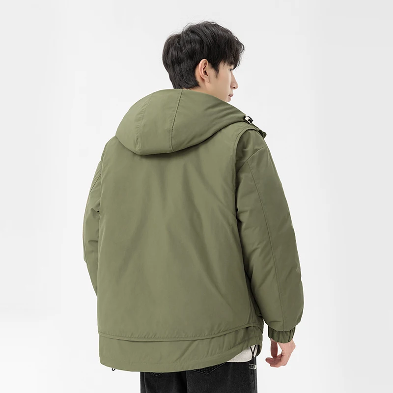 Men's Winter Puffer Jacket Thickened White Duck down Hooded Mountain Series Warm Couple's Outerwear Loosely Fit Chinese Brand
