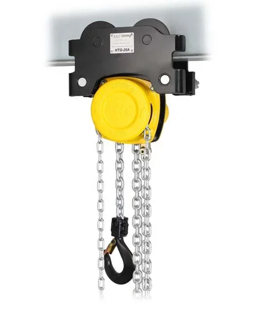 

Manufacturer HTP 2ton 3m heavy duty hand low headroom beam trolley lifting hoist chain block