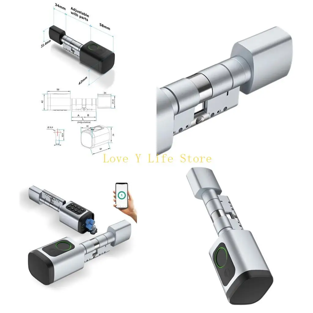 

L74C Intelligent Adjustable Intelligent Lock Multiple Access Method Including Fingerprints Mobile PIN Code for Security