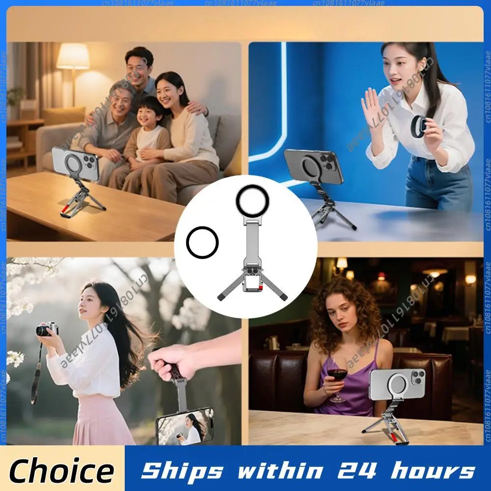 

Magnetic Phone Tripod Stand Foldable Portable Magnetic Phone Holder Adjustable Phone Mount for Magsafe