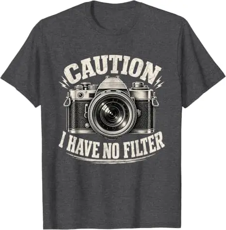 Vorsicht, ich habe keinen Filter – Lustiges Retro-Kamera-Fotografie-T-Shirt Y2k für professionelle Fotografen, Persönlichkeits-Outdoor-Kleidung T-Shirt – Detail 7