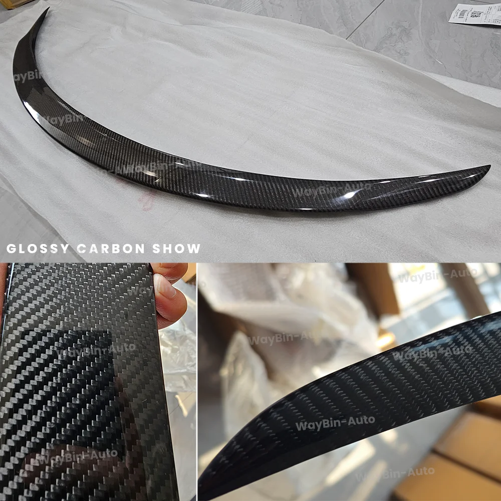 Spoiler belakang versi P, Aksesori Mobil Model Tesla Model 3 Highland 2024 serat karbon asli sayap bagasi Matte 3 +