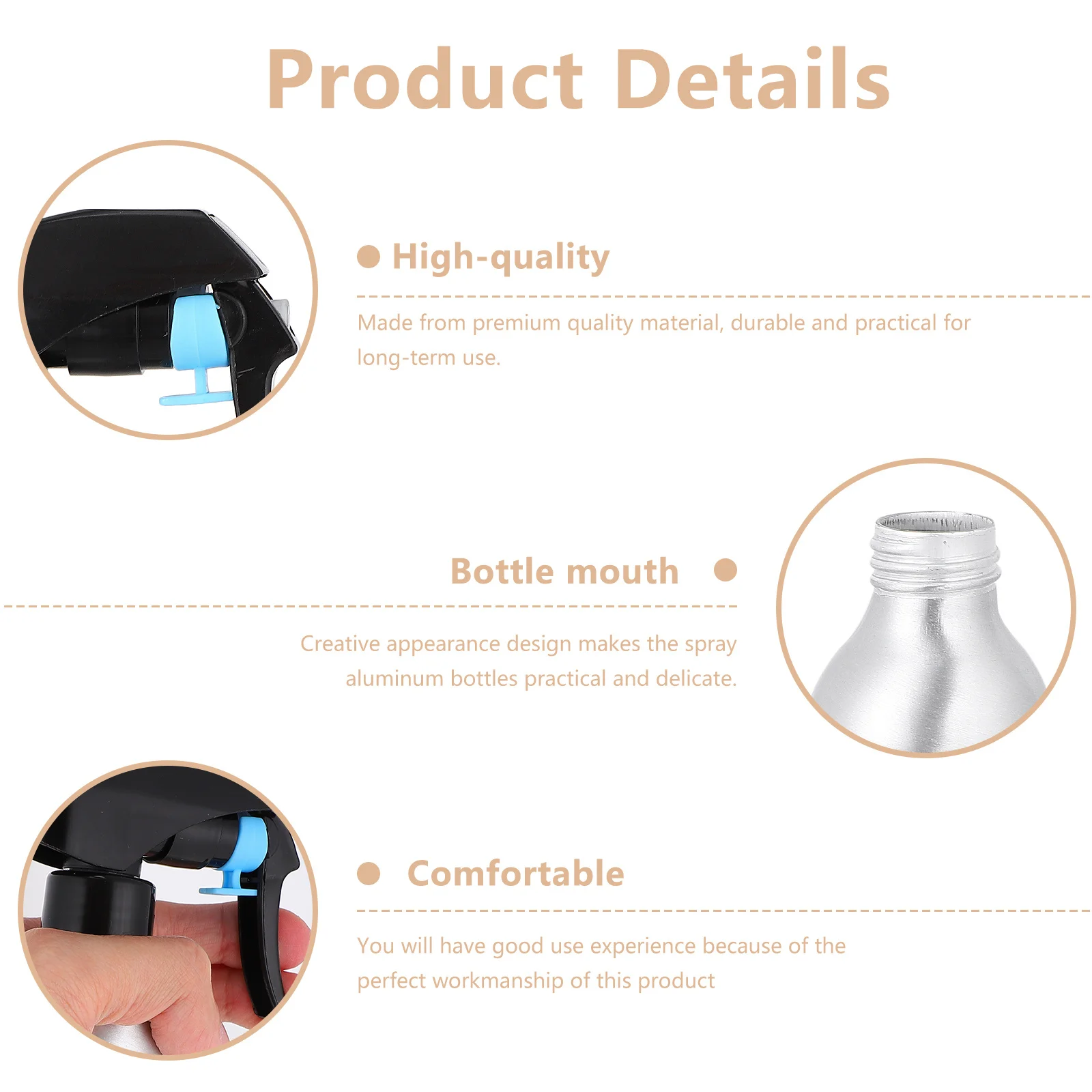 

1Pcs Aluminum Spray Bottle Refillable Portable Liquid Sprayer for Makeup Essential Oil Subpacking Practical Bottle