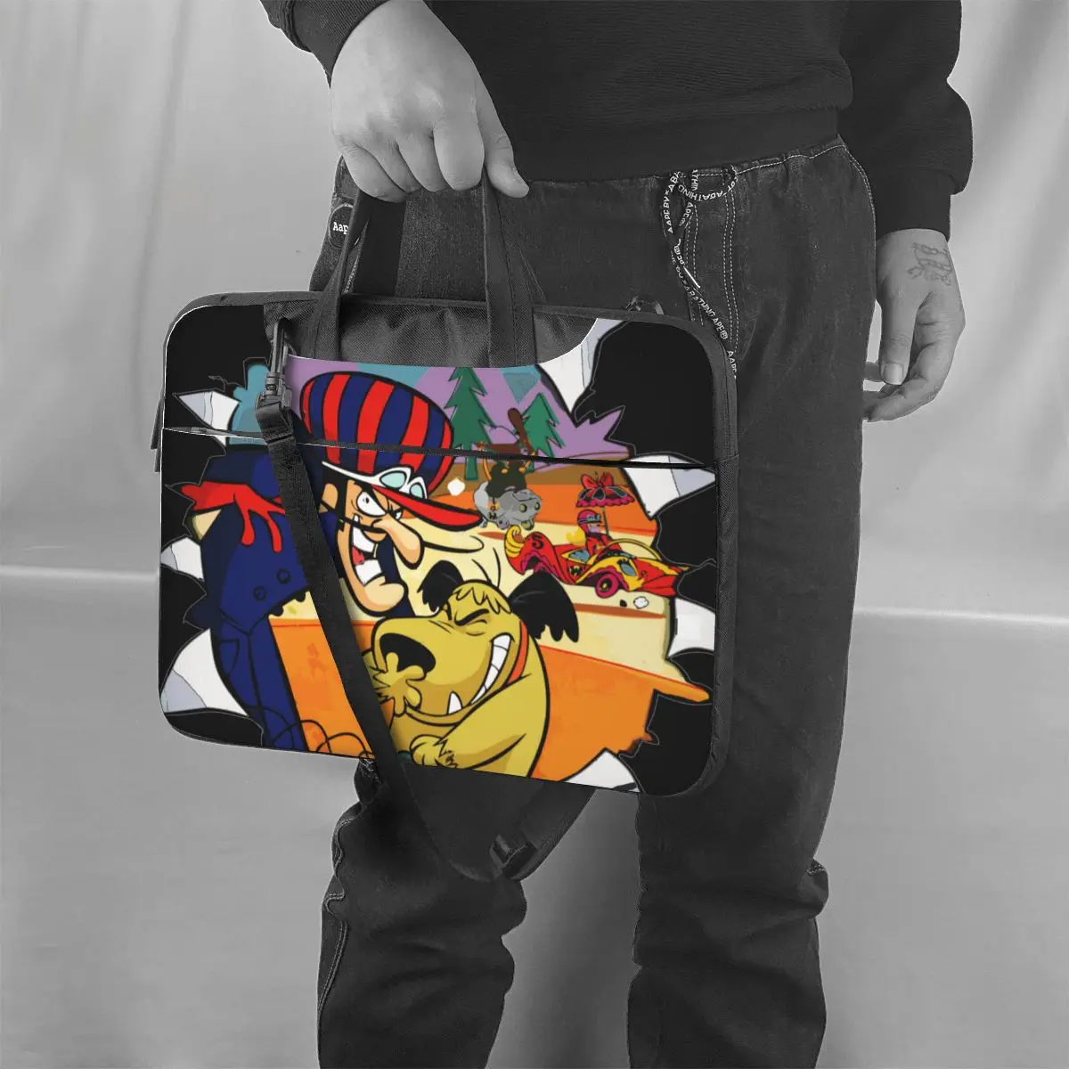 Imagem -06 - Nodoyuna e Patan Laptop Bolsa Sleeve Case Wacky Races Maleta Portátil Bolsa para Macbook Air hp Huawei Computer Bolsa 13 14 Travel Bag