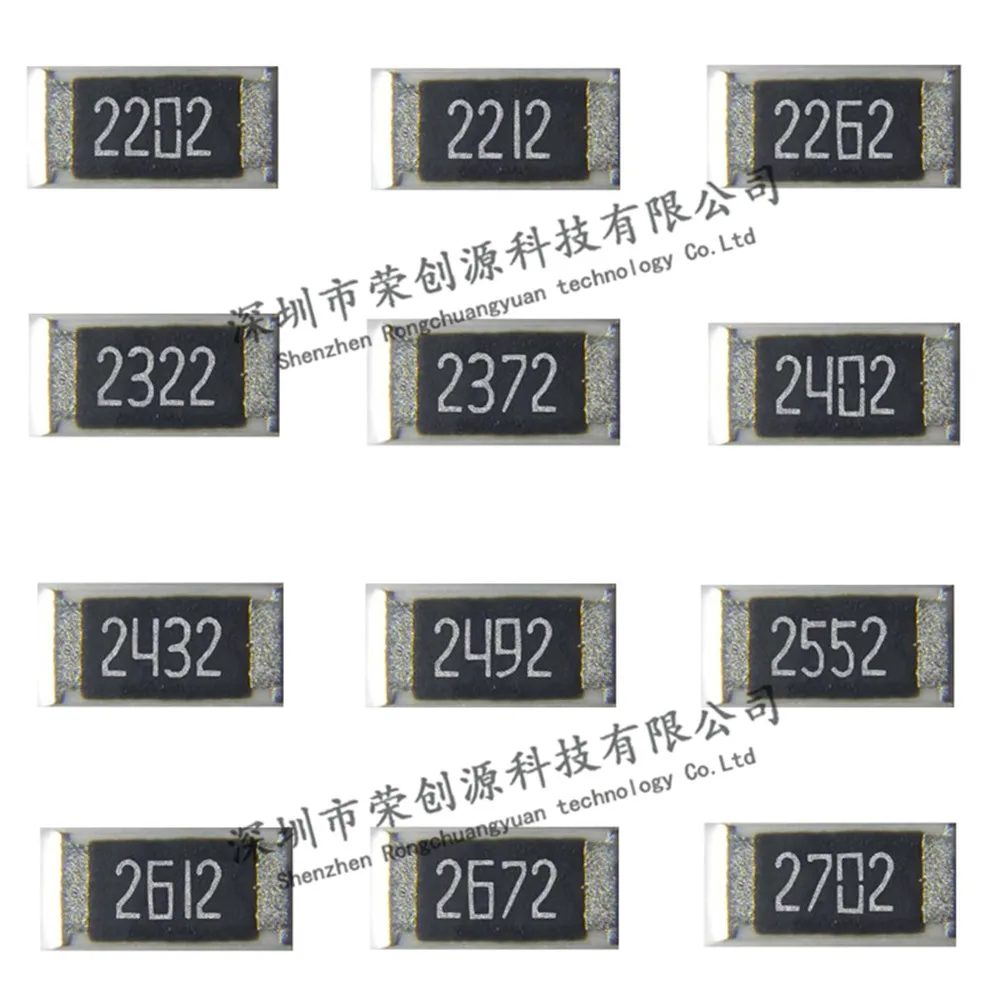 100pcs/lot 1206 smd Chip Resistor 1% 2202 2212 2262 2322 2372 2402 2432 2492 2552 2612 2672 2702  3.2*1.6mm 1/4W