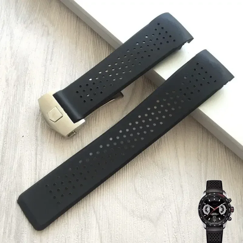 سوار ساعة ل تاغ هوير جراند كاريرا AQUARACER لينة سوار معصم من السيليكون 22 مللي متر 24 مللي متر الرجال Watc حزام ساعة مطاطية الفرقة سلسلة