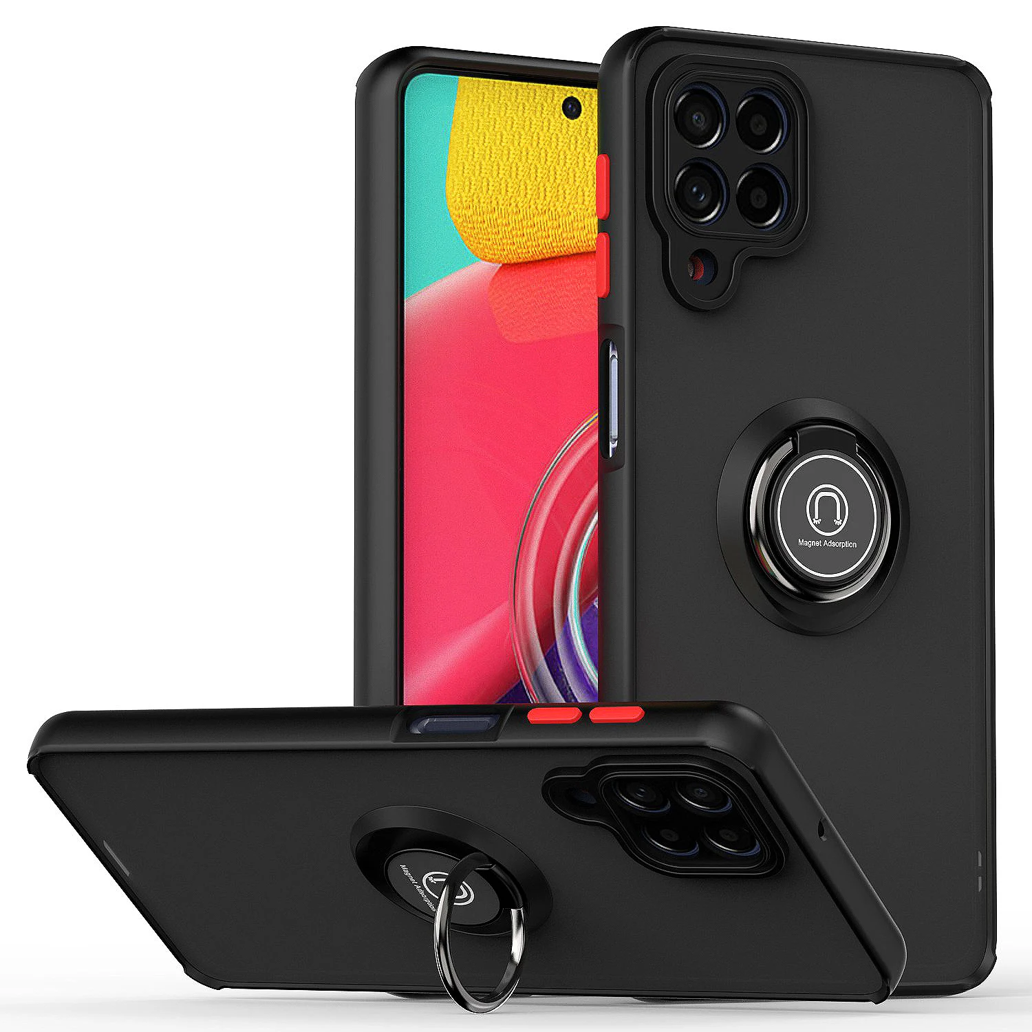 

Soft Case for Samsung Galaxy M53 Magnetic Car Finger Ring Holder Case Coque for Galaxy M80S M33 M62 M53 M33 M31 M21 M11 M02S