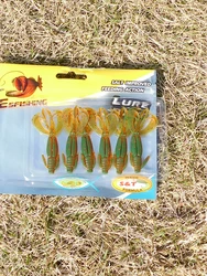 ESFISHING 10pcs Small Bass Craw Crazy Flapper 60mm 2g Soft Plastic Fishing Lures with Salt And Scent Smell Silicone Bait