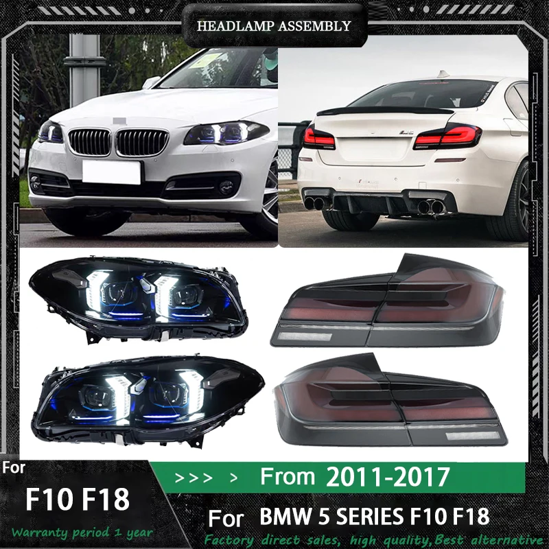

Светодиодные фары + задние фонари в сборе для BMW 5 серии F10 F18 11-17 Светодиодные фары Plug and Play с модернизированными светодиодными фарами