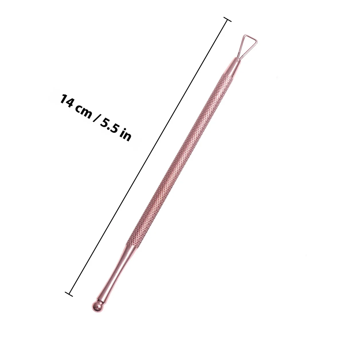 أداة إزالة الأظافر باللون الذهبي الوردي بمقبض ناعم صغير خفيف الوزن لطلاء الجلد الميت والأظافر الصناعية وتشذيب البشرة #3