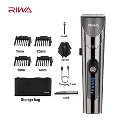 RIWA Electric Hair Clippers Professional Barber Trimmer With Carbon Steel Cutter Head Cordless Rechargeable Hair Cutting Machine