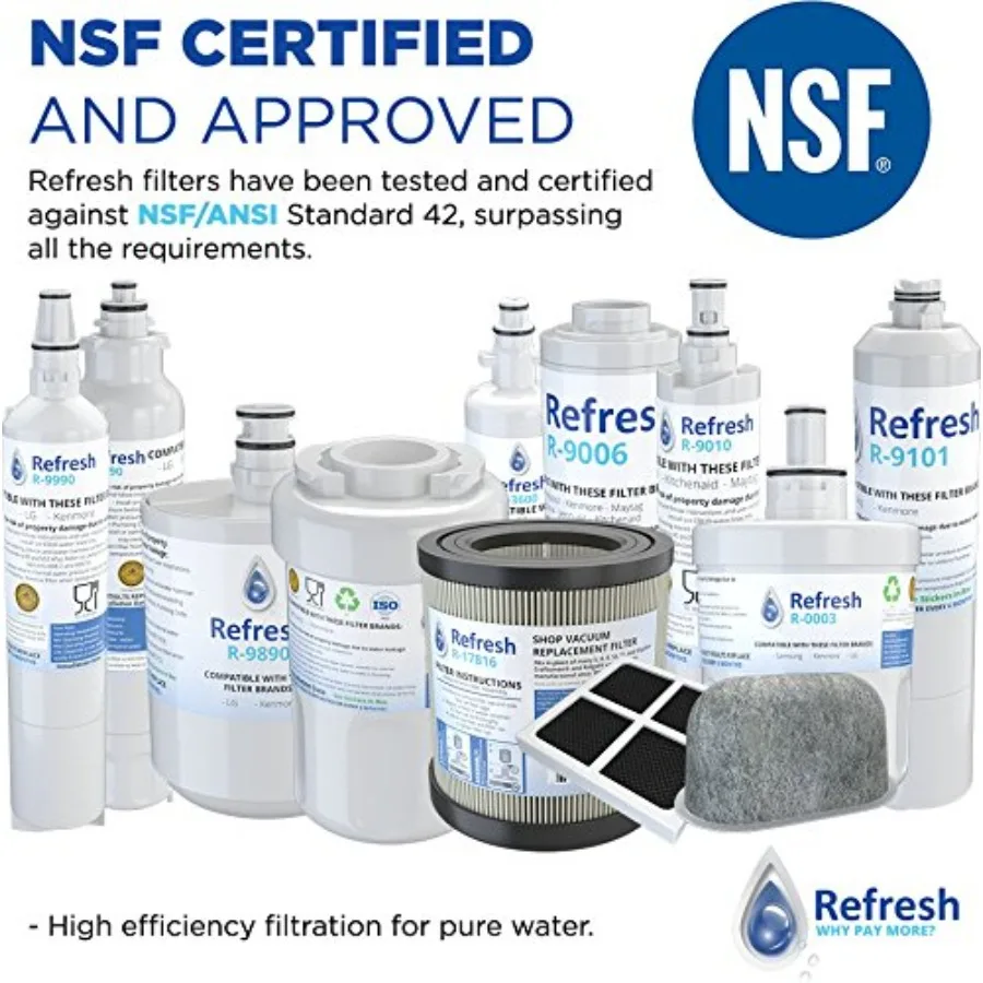 Refresh Replacement Refrigerator Water Filter Compatible with LG LT500P 5231JA2002A 5231JA2002A-S ADQ72910901 ADQ72910902 ADQ72