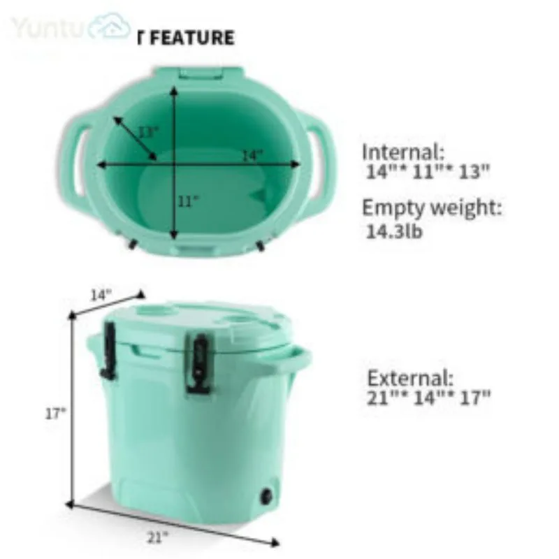25L Insulated Kayak Cooler Box, Heavy Duty Ice Chest for Secure Storage of Drinks & Food, Outdoor Kayaking Fishing