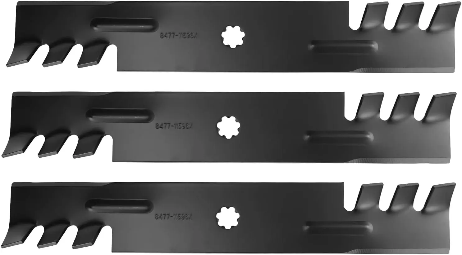 

3 Pack Mulching Blade Set Replaces GY20852 AM141035 for JD 48 inch Deck GX21784 GX21786 D155 D160 LA130 LA145 LA155 X140 Z245