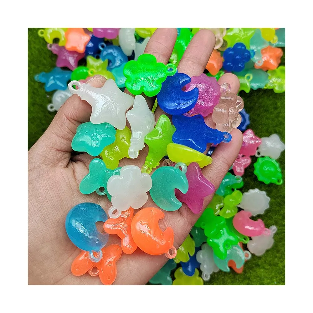 Directly Yiwu Factory Sell Plastic Luminous Round Beads Big Hole for Hair Jewelry DIY Beading