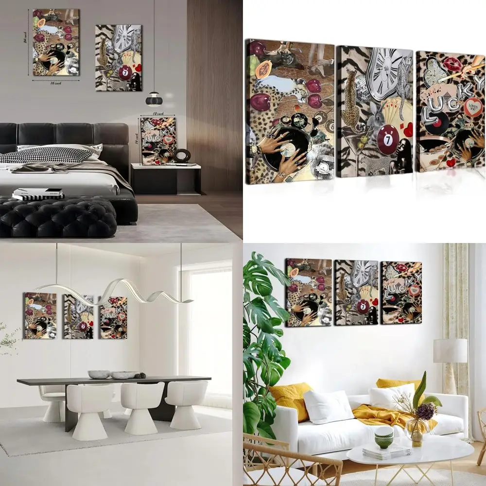 

Модный набор холста с леопардовым принтом — 3 стильных принта гепарда для стильного домашнего декора, 16x24 дюйма