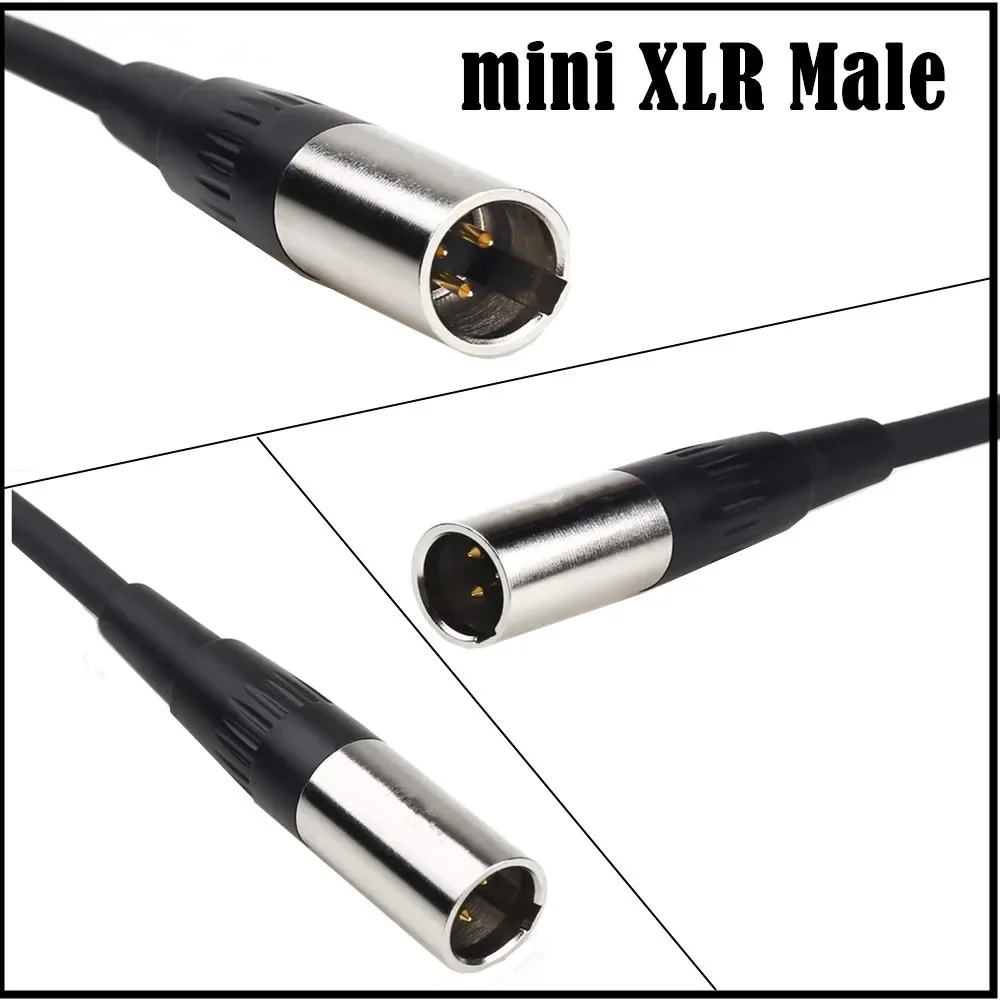 Mini XLR 3pin Male To XLR 3pin Female Audio Cable​​ Aluminum Foil Shielded Copper Wire Audio Line Cable​​ For Microphone Cameras