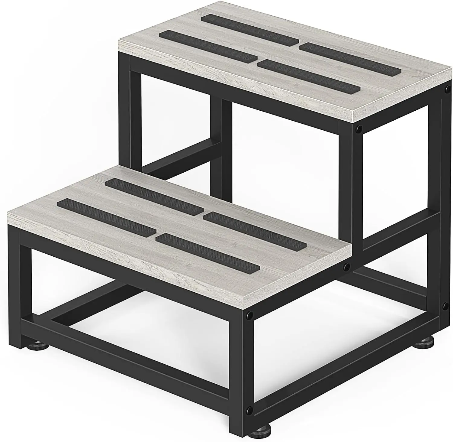 

Прочная деревянная двухступенчатая подставка-табурет для взрослых и детей, нескользящая, выдерживает нагрузку до 227 кг - серая