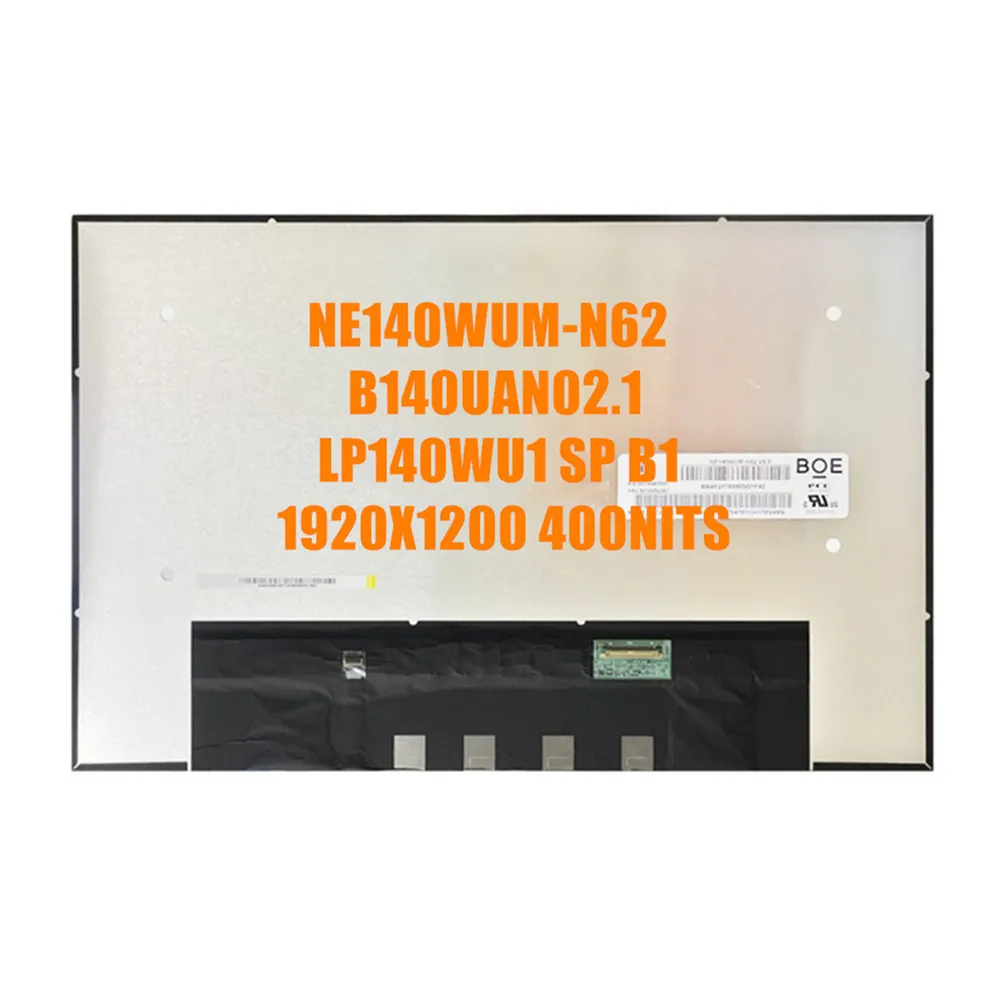 14.0 ''14.0' tela lcd, 30 pinos, 1920x1200, 100% srfb, 400nits, ne140wum-n62 fit b140uan02.1, lp140wu1 sp b1, frete grátis