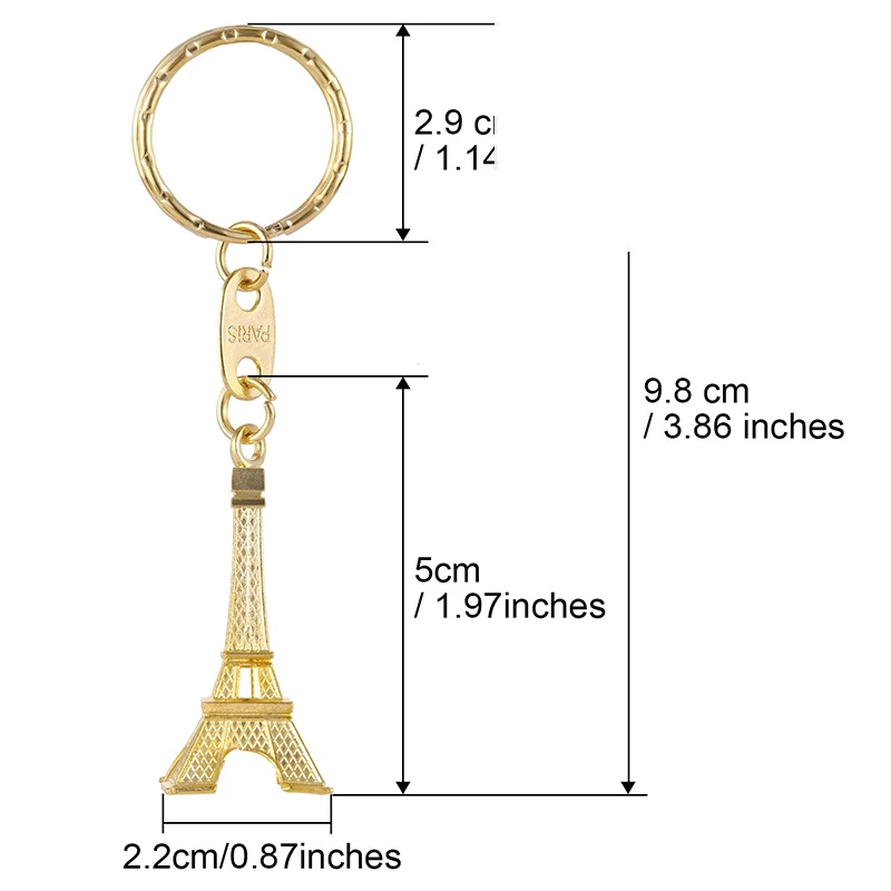 180Pcs Eiffel Tower Key Ring Vintage Decoration French Souvenir Key Ring