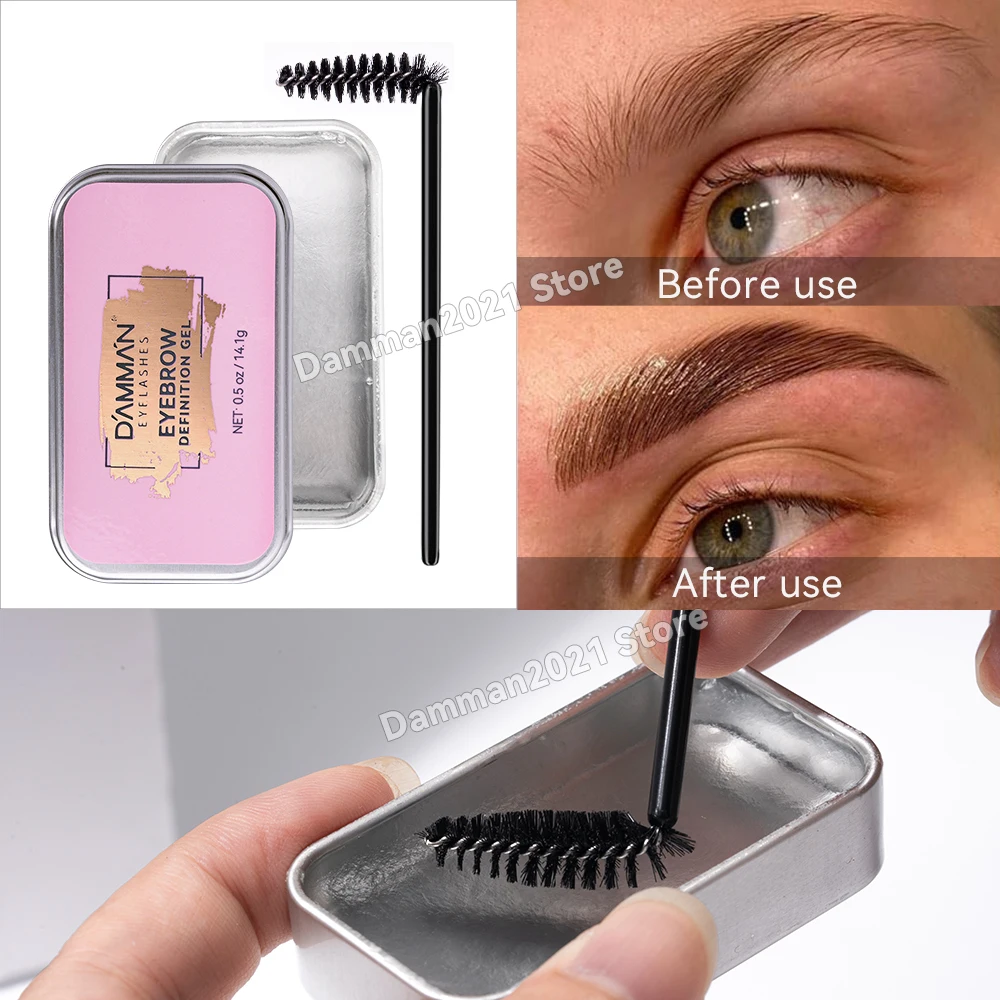 Damman 1 pz Gel per lo styling delle sopracciglia tridimensionale Gel per fissare le sopracciglia trasparente Gel per fissare le sopracciglia a lunga durata impermeabile