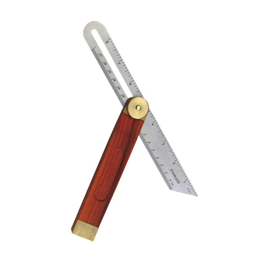 9 Inch Sliding T Bevel Precision Adjustable Angle Measuring Tool Redwood Handle Stainless Steel Construction Carpenter Ruler