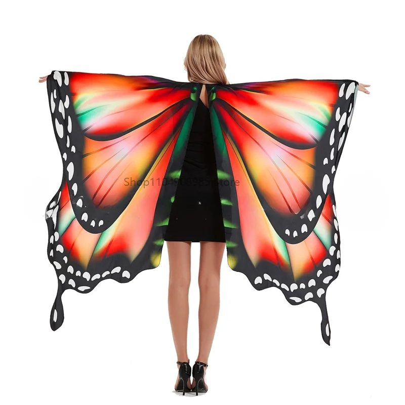 Disfraz de alas de mariposa, chal para adultos, Hada, Festival, bufanda para Cosplay, vestido de Halloween, capa de ala colorida, ropa de escenario, nuevo
